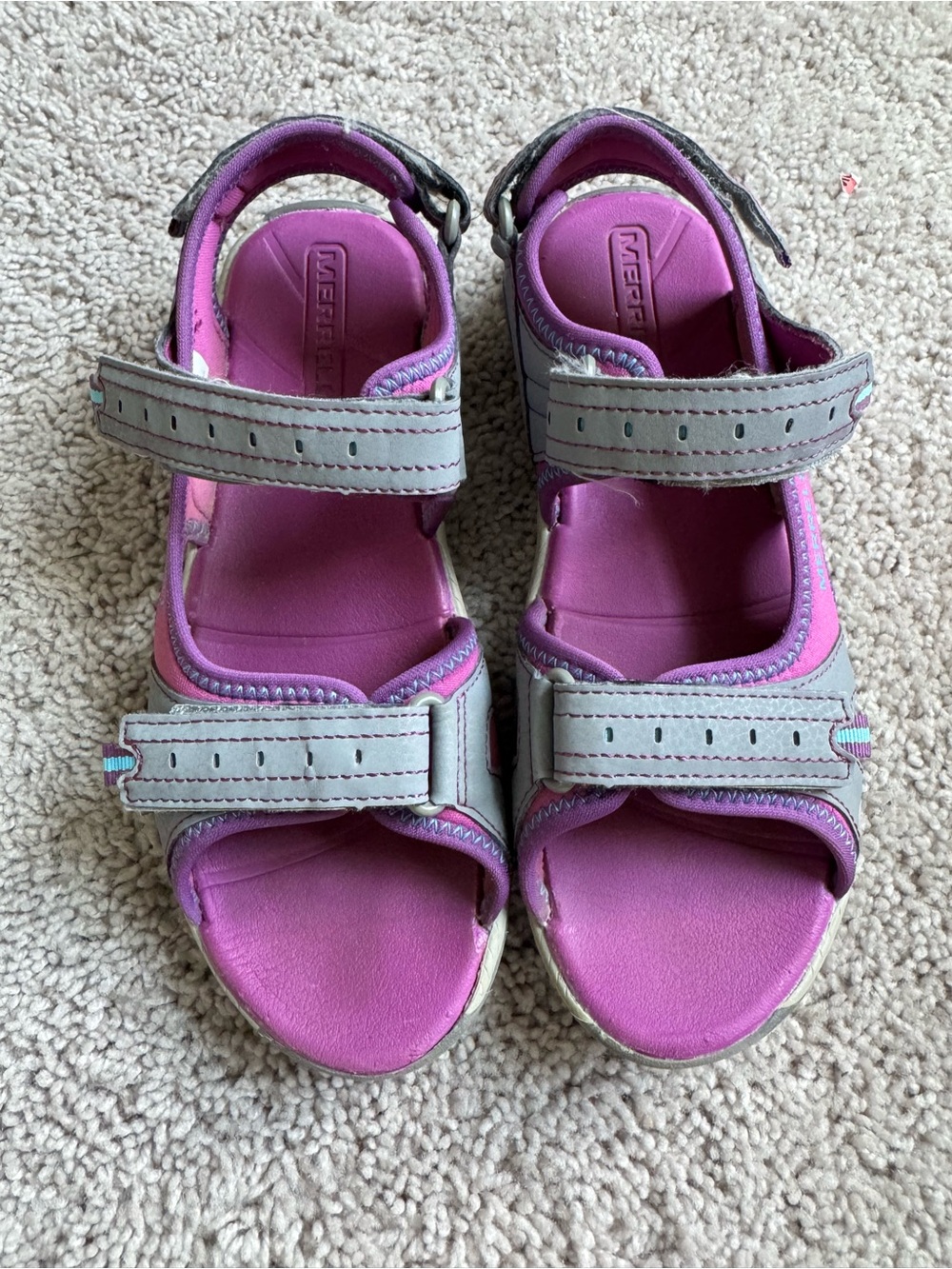 Merrell Panther 2.0 Sandals Grey/Purple US Size 6 Hook and Loop Straps